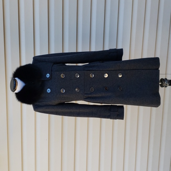 BURBERRY COATBRIDGE DOUBLE-BREASTED WOOL CASHMERE TRENCH COAT FUR COLLAR - Picture 3 of 16